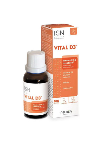 INELDEA ВИТАЛ-Д3/VITAL-D3® - прочность костей, поддержка иммунитета - 20 мл Ineldea Sante Naturelle (289770685)