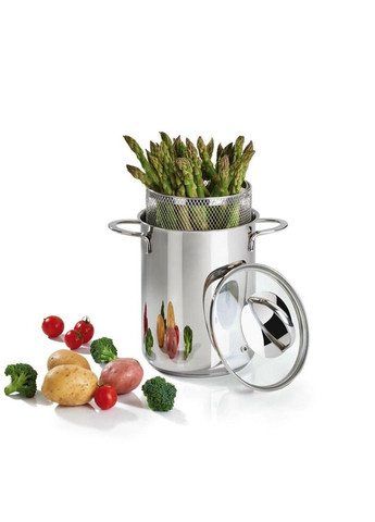 Каструля для спаржі 487051016 4.2 л 16 см срібляста Barazzoni (319551539)