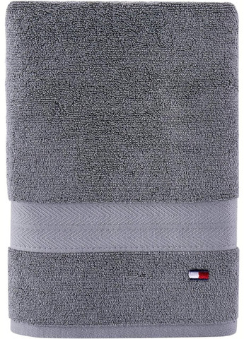 Tommy Hilfiger полотенце банное modern american solid cotton bath towel темно серое серый производство -