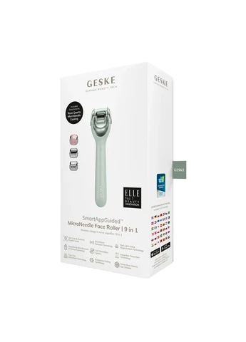 Електронний ролер для обличчя з мікроголками MicroNeedle Face Roller 9 в 1, green GESKE (386485476)