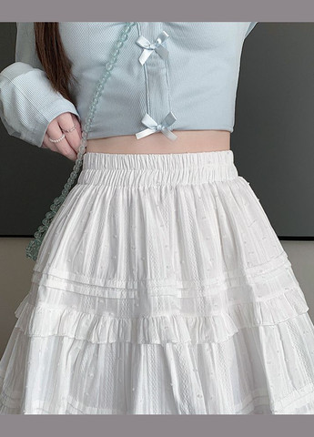 Спідниця з воланами та рюшами молочна No Brand (338379202)