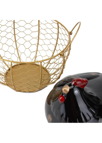 Фруктовница металлическая с керамической крышкой Курочка 21х24 см 18945-002 Lefard (346534516)