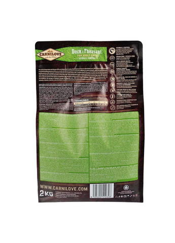 Сухой корм Cat Hairball Control для вывода шерсти у кошек, утка и фазан, 2 кг Carnilove (363196413)