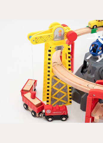 Дитяча іграшкова залізниця з дерева, 90 деталей, 102x65 (Brio, Ikea, Playtive), Без електро локомотива Iekool (322280508)