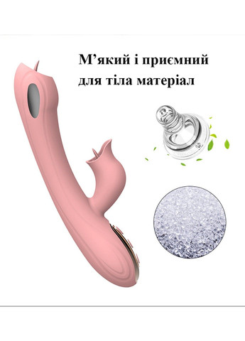 Вибратор с электростимуляцией и язычком ( розовый, USB) YEAIN (284278467)