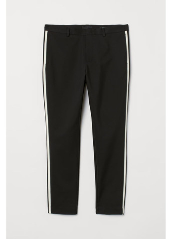 Костюмні чоловічі штани з еластичної чорної бавовняної тканини 30 H&M (367431942)