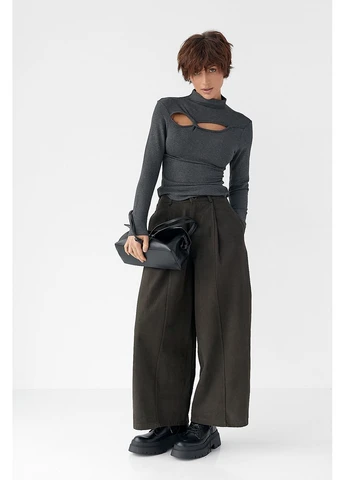 Трикотажний однотонний лонг із переплетом цвет, ONE SIZE (є розміри) No Brand (386406293)