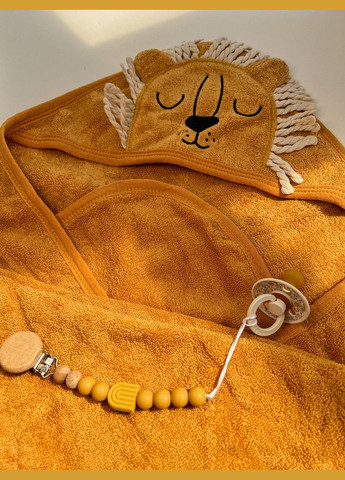 Дитячий рушник з капюшоном/куточком (левеня) No Brand комбінований