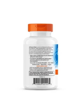 Коензим Q10 High Absorption CoQ10 біоперин, 400 мг, 60 капсул Doctor's Best (371809954)