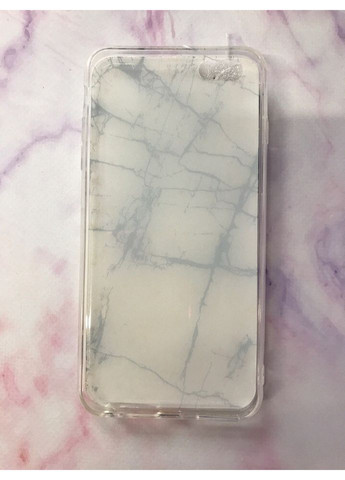 Силіконовий мармуровий чохол з блискітками для iPhone 6+/6 Plus Чорно-білий Creative (359484646)