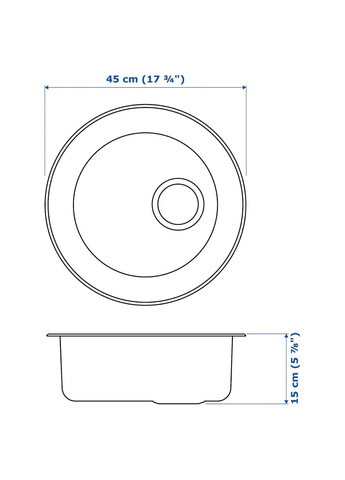 Врізна раковина ІКЕА BOHOLMEN 45 см (s79157494) IKEA (278406278)