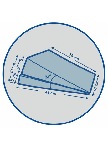 Подушка Клин Двойной при рефлюксе з регулюванням висоти J2540 DG 62x69 см Olvi (372889987)