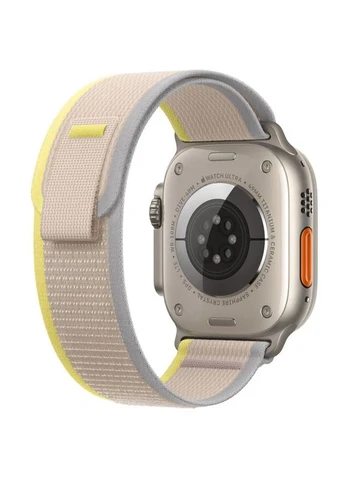 Ремінець для Apple Watch Epik Trail Loop нейлоновий 42-49 мм жовтий/бежевий з липучкою No Brand (402071350)