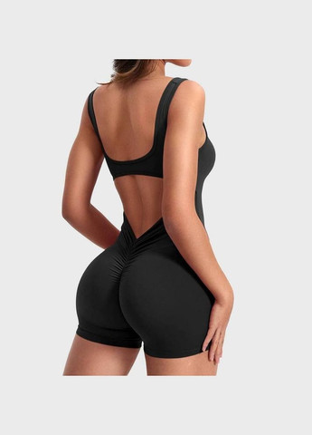 Комбінезон No Brand комбінезон-шорти однотонний чорний спортивний, кежуал дайвінг