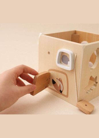 Развивающий куб деревянный Asaki арт. 7248 Разноцветный No Brand (304252957)