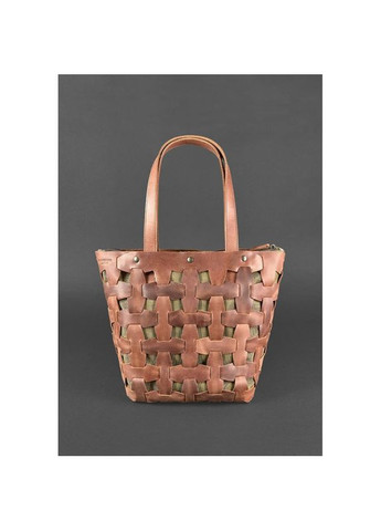 Шкіряна сумка жіноча через плече шоппер Пазл L світло-коричнева Crazy horse BlankNote (302008769)