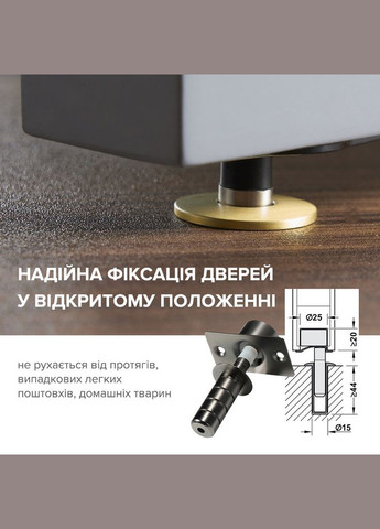 Скрытый стопор дверной магнитный 28 мм (FDP2801) No Brand (347590540)