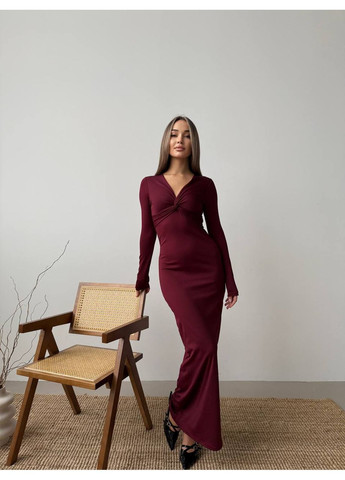 Бордова вечірня, кежуал жіноча сукня No Brand