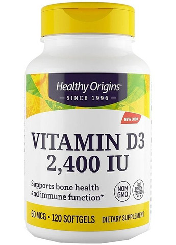 Пищевая добавка "Vitamin D3" 2400 mg 360шт (1516025-40444760) Healthy Origins (368660130)