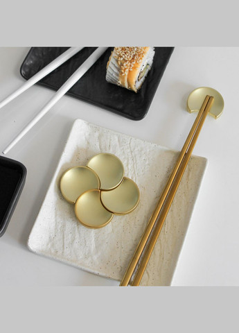 Комплект золотой подставки и палочек для суши – золото для дома ресторанов, кафе. REMY-DECOR (293152715)