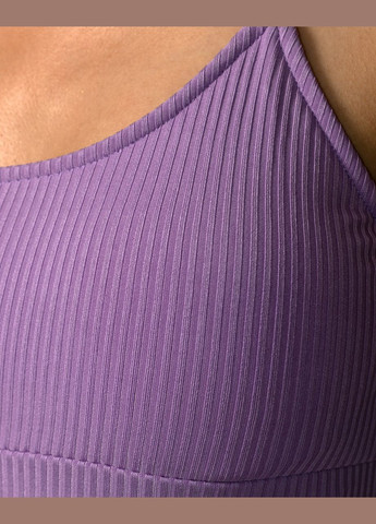 Бузковий комплект жіночої білизни рубчик топ із високими трусиками бузковий Maybel