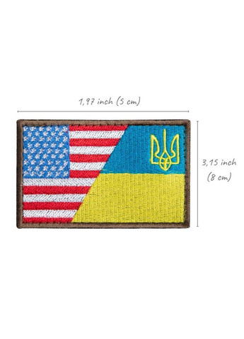 Шеврон нашивка на липучці України та США 5,3х8,4 см IDEIA (275870574)