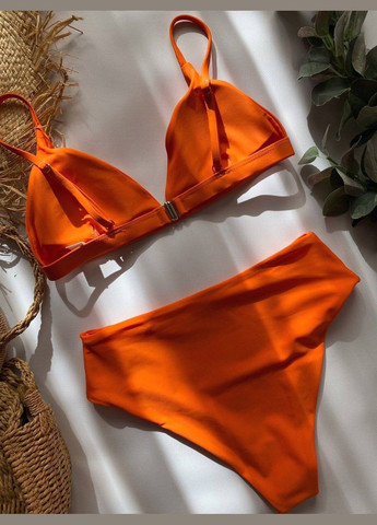 Помаранчевий демісезонний купальник роздільний No Brand