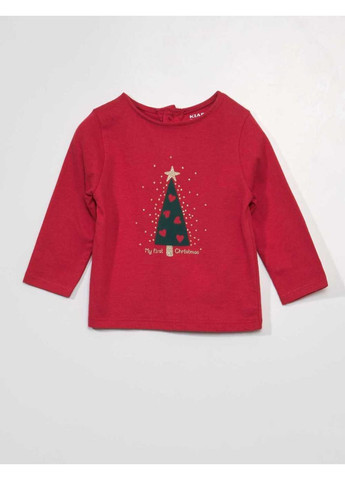 Лонгслів,червоний з принтом, Kiabi (314807598)