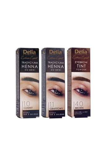 Краска для бровей на основе хны Henna 2 г Коричневая Delia Cosmetics (363554835)
