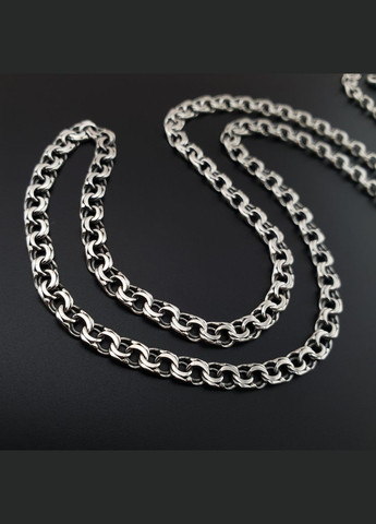 Серебряная цепочка мужская Бисмарк плоский. Черненая цепочка на шею серебро 925. Длина 60 см ZLATO (289370607)