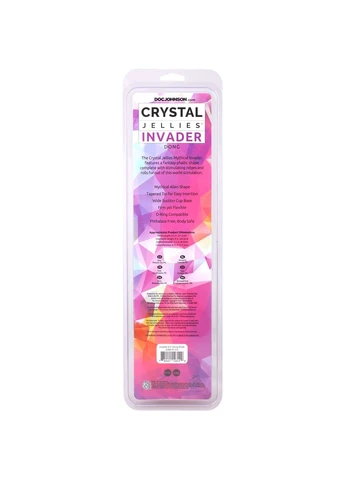 Фентезійний фалоімітатор Crystal Jellies - Invader Dong 8.5 Inch - Pink Doc Johnson (400432465)
