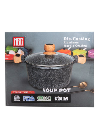 Велика алюмінієва каструля об'ємом 11 літрів з антипригарним покриттям Ø32 см HP-4-435CO MGC (306849074)