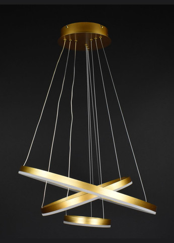 Люстра светодиодная подвесная LED светильник для квартиры на потолок лэд 27776 Золото 25-180х60х60 см. Sunnysky (364753174)