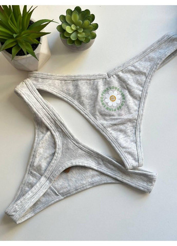 Трусики-стринги жіночі PINK сірі L Victoria's Secret (316659325)