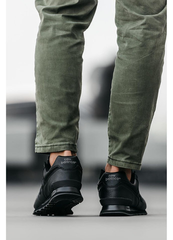 КРОССОВКИ ЖЕНСКИЕ NEW BALANCE 574 FULL BLACK НЬЮ БЕЛАНС 574 No Brand чёрные демисезоны (368888351)