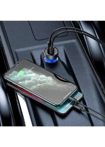 Автомобильное зарядное устройство Particular Digital Display QC+PPS Dual Quick Charger Car Charger 65W Dark Gray Baseus (388141795)
