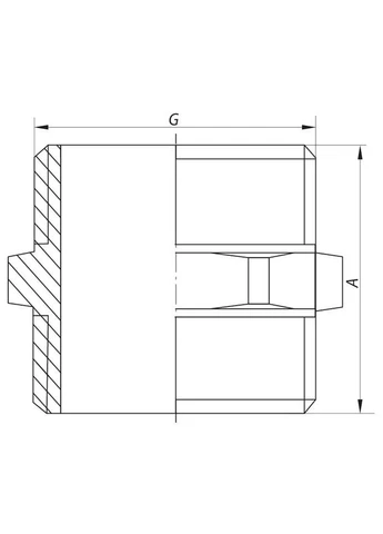 Ніпель KF.N06A - 1/2'' латунний, різьбовий, без нікелю, під прокладку, Чехія KOER (399428905)
