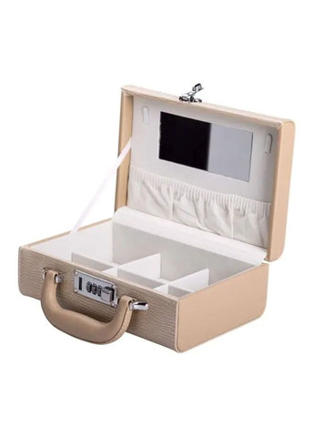 Скринька для прикрас з еко шкіри 2 яруси з кодовим замком органайзер для ювелірних виробів HP-5-24CR Yiwu (353504134)