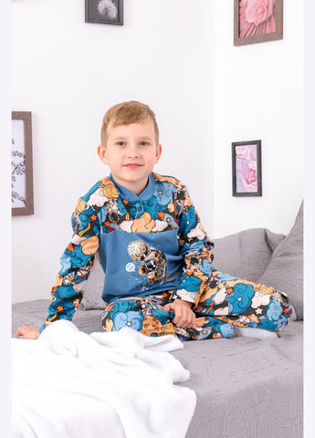 Синя піжама для хлопчика на кнопці (p-12410) Носи своє