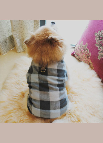 Жилетка для котів з кільцем Pet Style "Клітинка" Чорнобіла 2XL No Brand - (323232770)