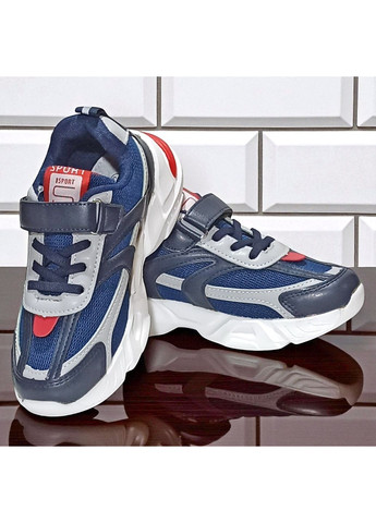 Синие демисезонные ортопедические демисезонные кроссовки на липучке для мальчика Boyang