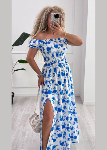 Білий повсякденний, кежуал жіноча сукня Style Point з квітковим принтом