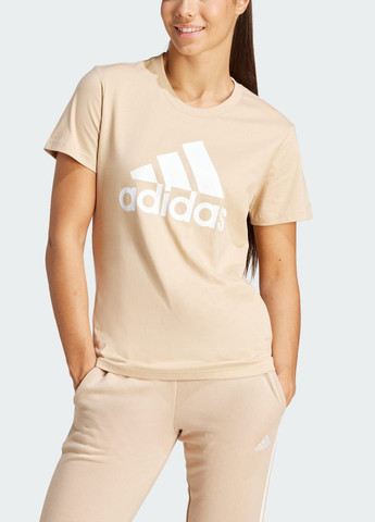 Бежева всесезон футболка essentials logo adidas