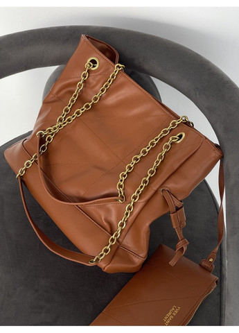 Сумка жіноча Jamie in Leather коричневий шоппер No Brand (369935477)