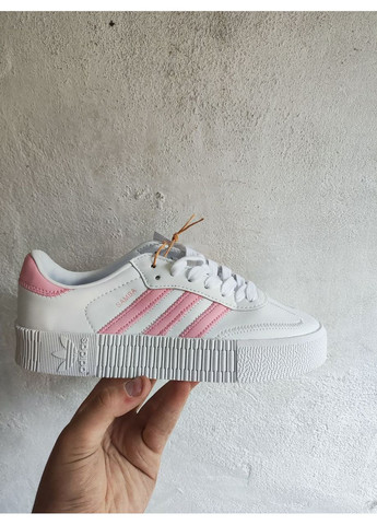 Розовые демисезонные кроссовки мужские adidas samba rose pink white адидас самба No Brand