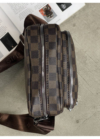 Чоловіча сумка месенджерчерез коричневий плече в клітку No Brand (369935599)