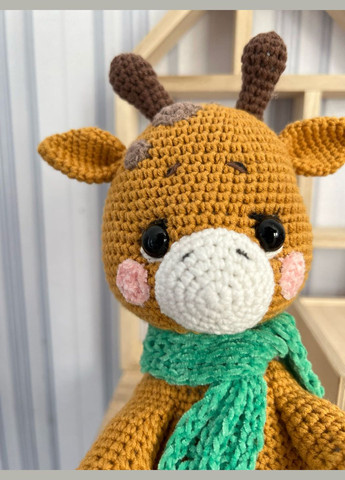 Жираф в'язаний 25см, м'яка іграшка ручної роботи. Handmade (322528096)