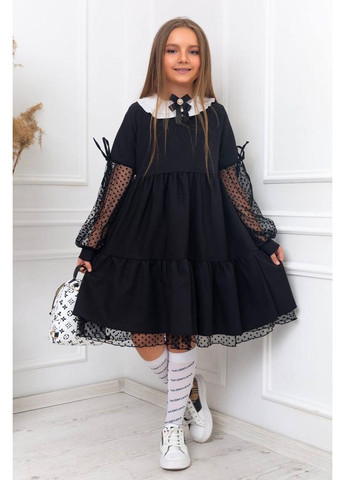 Стильное школьное платье с белым кружевным воротничком No Brand (355796881)