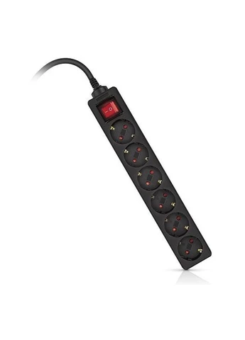 Мережевий фільтр живлення (EL122300032) Real-El RS-6 Protect M 1.8m, black (268141069)
