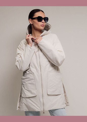 Молочная демисезонная куртка женская двусторонняя Mishele